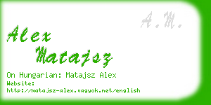 alex matajsz business card